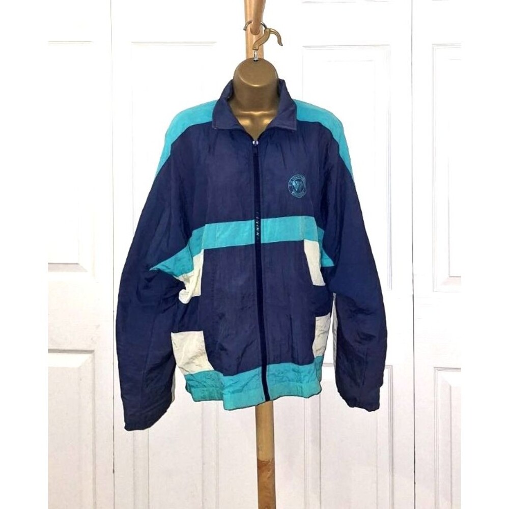 80's Wimbledon Championships Tennis Jacket Med Windbreaker Logo Sport Colorblock